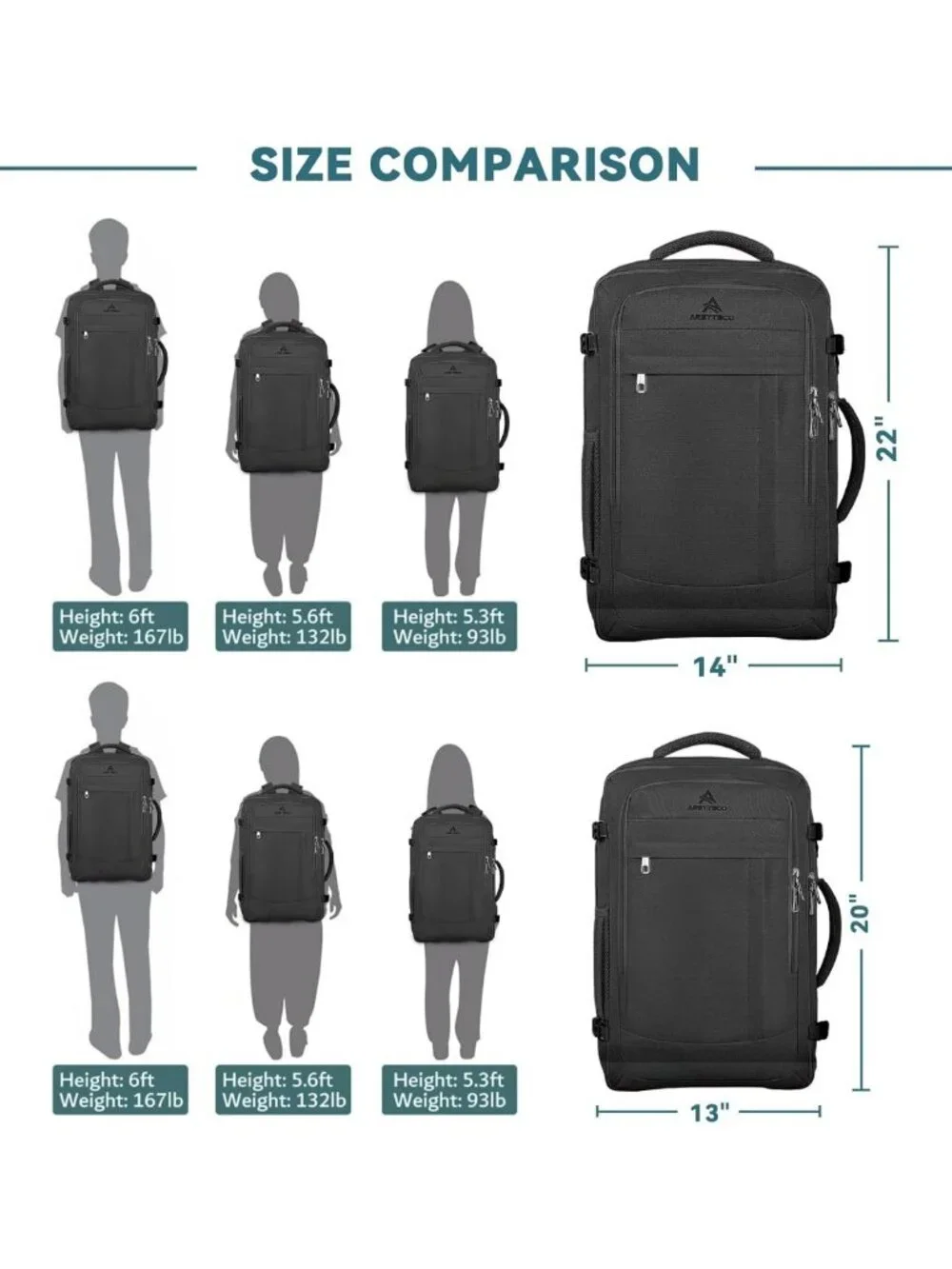 Expandable Travel Backpack 40L-50L | Airline Approved Carry-On for Men & Women